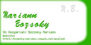 mariann bozsoky business card